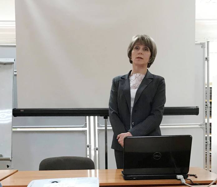 Виступ завідувача кафедри загального мовознавства і слов'янських мов, доц. Бачинської Галини Василівни